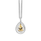 Pear Cut Fancy Diamond Necklace