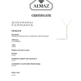 Giovanni Ferraris Allegra Collier aus 18K Roségold mit Diamanten & weißen Zuchtperlen