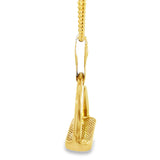 Yellow Gold Equestrian Stirrup Pendant Necklace with chain