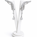 Stefan Hafner 18k white gold diamond ear climber drop earrings luxury jewelry detail