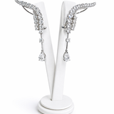 Stefan Hafner 18k white gold diamond ear climber drop earrings luxury jewelry detail