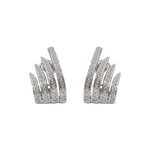 Stefan Hafner white gold diamond earrings multi-line curved luxury design