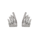 Stefan Hafner white gold diamond earrings multi-line curved luxury design