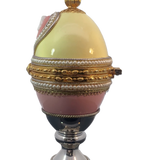 Luxury Porcelain Egg with Cherub, Pearls & Gold Details