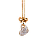 Rose Gold Heart Pendant with Diamonds on a Chain