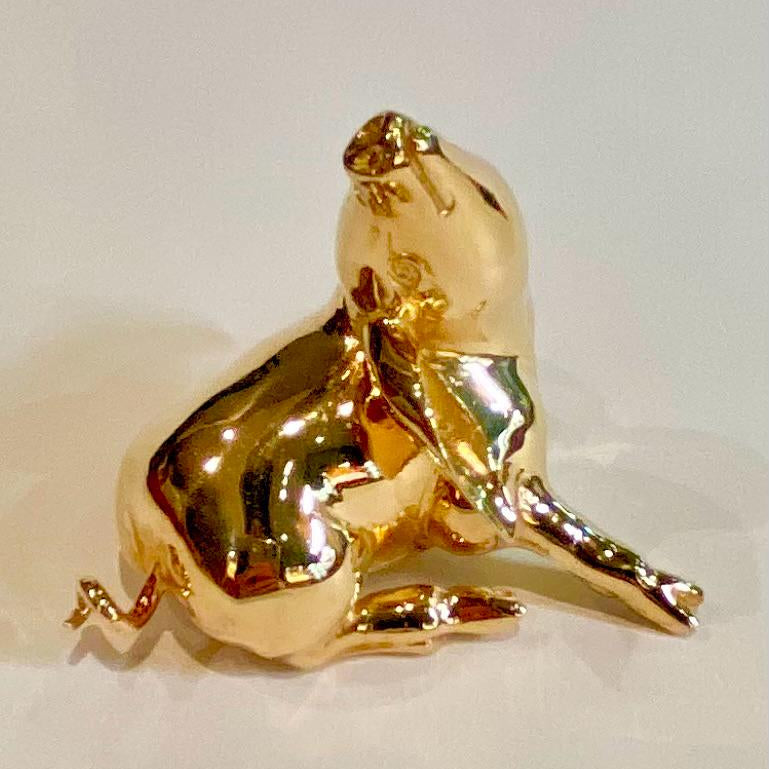 Lucky Pig Charm | 925 Silver Gold-Plated