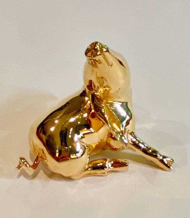 Lucky Pig Charm | 925 Silver Gold-Plated
