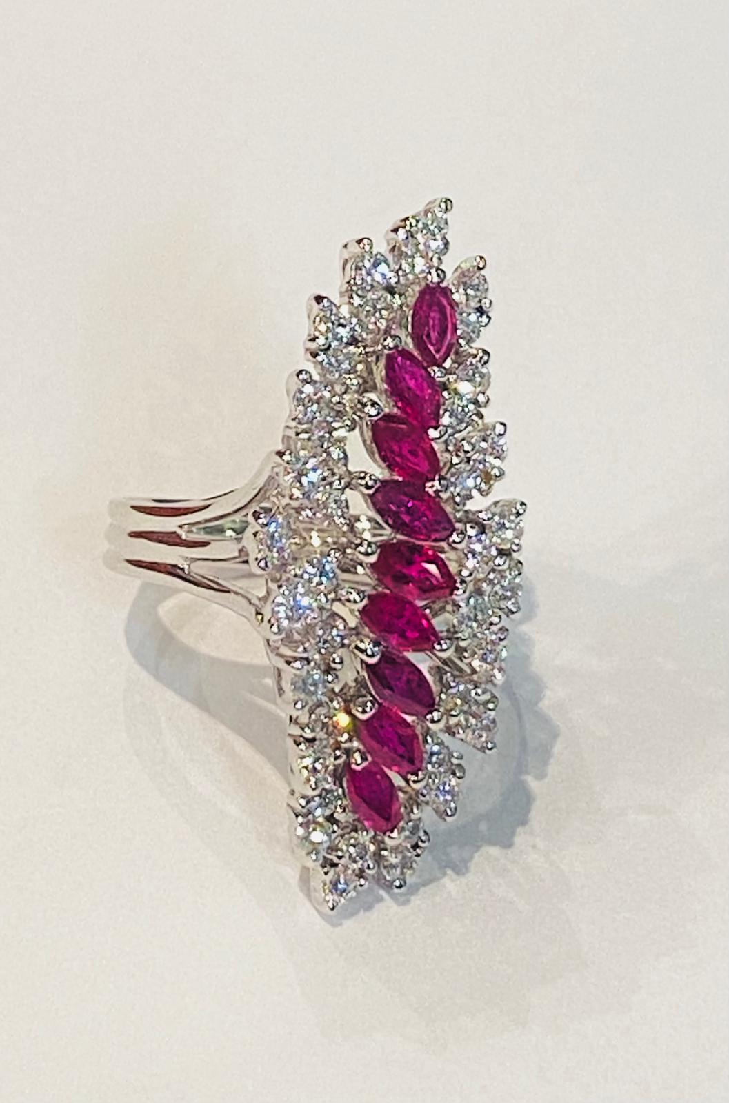 Ring with Rubies Diamonds and Rubies