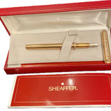 Sheaffer gold fountain pen with ruby detail in original red presentation box