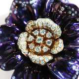 Flower ring Titanium with Diamonds