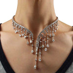 Hafner 18K white gold diamond collier necklace with natural brilliant diamonds