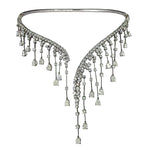 luxury Hafner diamond necklace cascading drop design white gold
