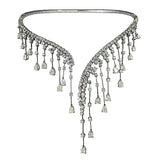 luxury Hafner diamond necklace cascading drop design white gold
