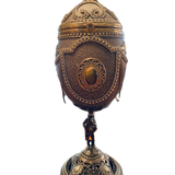 Luxury Musical Ostrich Egg – Silver, Tiger’s Eye & Citrine | Made in Italy