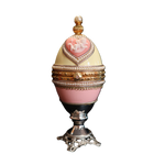 luxury porcelain egg cherub pearls gold handmade Italy Almaz Vienna
