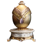luxury gold ostrich egg jewelry box handmade Italy Almaz Vienna