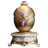luxury gold ostrich egg jewelry box handmade Italy Almaz Vienna