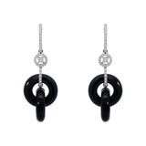 Drop Earrings with Onyx and Diamonds