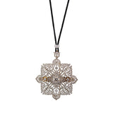 Pendant Brooch Necklace with Diamonds