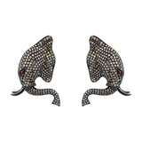 'Elephant' Set Necklace and Earrings with Giant Citrin and Green Diamonds