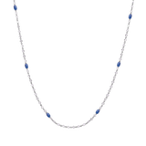 Busatti Sapphire & Diamond Necklace 18K White Gold – Elegant 90 cm Long Luxury Chain