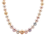 Multicolour Pearl Collier with a Diamond Clasp