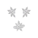 Earrings and Ring Marquise Diamond Set