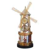 French Industrial Windmill Automaton Table Clock Compendium, around 1880