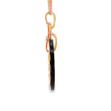 Horseshoe Lucky charm Diamond and Black Onyx Pendant in Rose Gold