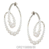 Earrings White Gold with Diamonds and Pearls