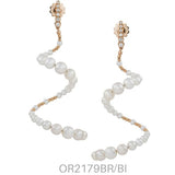 Earrings RG with Diamonds and Pearls