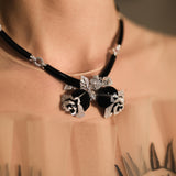 "Rosen" Set mit Onyx und Diamanten