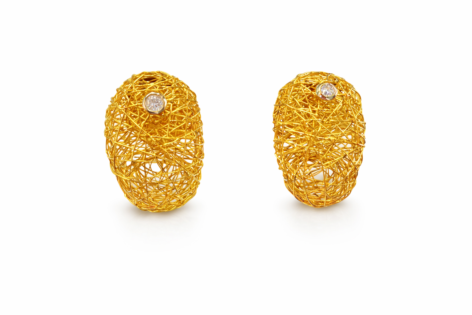 Orlando Orlandini 18K Gold Diamond Earrings