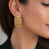 Orlando Orlandini 18K Gold Diamond Earrings – Handmade Italian Designer Jewelry
