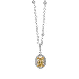 Oval Fancy Diamond Necklace with a Pendant