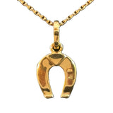 Yellow Gold Horseshoe Diamond Pendant Necklace