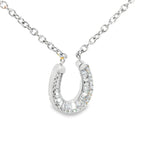 White Gold Diamond Horseshoe Pendant Necklace – Lucky Equestrian Jewelry