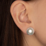 Natural Pearl Stud Earrings 14 mm