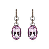 Earrings with Pink Amethyst and Sapphires