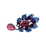 Flower ring Titanium with Rubellite and Diamonds