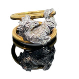 18K White & Yellow Gold Horse Diamond Ring