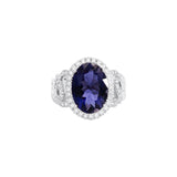 Iolite Ring with Diamonds