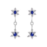 Diamond Earrings with Sapphires