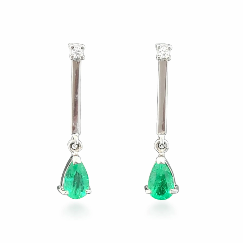 Smaragd Ohrringe aus 18K Weißgold – elegante Edelstein Ohrringe aus der Royal Jewellery Collection