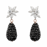 Elegant Black Spinel and Diamond Earrings – 18K Gold Statement Jewelry