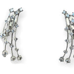 Stefan Hafner white gold drop earrings with blue diamonds cascading design