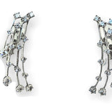 Stefan Hafner white gold drop earrings with blue diamonds cascading design