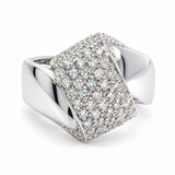 Hafner 0.87 ct diamond pavé wrap cocktail ring in 18K white gold