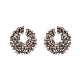 Earrings with Champagne Diamonds and Smoky Quartz