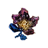 Titanium Flower Brooch with Diamonds